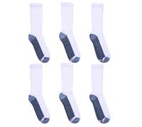 Hanes Herren Max Cushion Socken, erh?ltlich im 6er- und 12er-Pack, BT ComfortTop, Wei?, Crew, Wei?grau, Fu?unterseite, 12 14 US