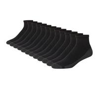 Hanes Herren Max Cushioned Ankle Multipacks Socken, Schwarz, 12 Stück, 37.5-46 EU (12er Pack)