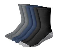 Hanes Herren Max Cushioned Crew, Moisture-Wicking with Odor Control, Multi Socken, Anthrazit/Marineblau/Schwarz, 6er-Pack, 37.5-46 EU