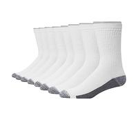 Hanes Herren Max Cushioned, Moisture with Odor Control, Multi Ultimate 8er-Pack Ultra Cushion FreshIQ Geruchskontrolle mit Wicking Crew Socken, Fußunterteil in Weiß/Grau, 8 Stück, 37.5-46 EU