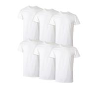 Hanes Herren, Geruchskontrolle, feuchtigkeitsableitende T-Shirts, Unterhemden aus 100% Baumwolle, Multipacks Baselayer, Weiß - 6 Stück, XL (6er Pack)