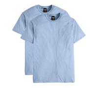 Hanes Herren T-Shirt Nano Premium Cotton – 2er-Pack, Hell, Blau, L