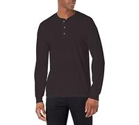 Hanes Herren Originals Tri-Blend T-Shirt, Lightweight Long Sleeve Tee Henley-Hemd, Schwarz, Mittel