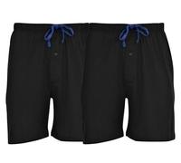 Hanes Herren-Pyjama-Shorts, Baumwolle, Loungewear, 19,1 cm Innennaht, Kordelzug und Taschen, Schwarz/Schwarz, Größe 4XL