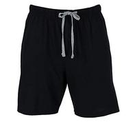 Hanes Herren-Schlafshorts, Jersey, Baumwolle, Knopf, Flattern, Schlafanzug Gr. Large, Schwarz
