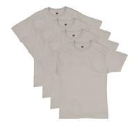 Hanes Herren Short Sleeve Pack, Essentials Crewneck Cotton T-Shirt, 4 Or 6 Pack Hemd, Sand-4er-Pack, XL (4er