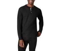 Hanes Herren Beefy Langärmelige 3-knopf-Hose Henley-Shirts, Ebenholz, XL EU