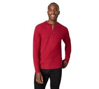 Hanes Herren T Beefyt Henley, Men's Cotton Long Sleeve Shirts Hemd, Gebrannter Ziegel, XX-Large