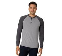 Hanes Herren T-Shirts, BeefyT Henley Shirts, Herren Baumwolle Langarmshirts, L