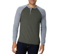 Hanes Herren T-Shirts, BeefyT Henley Shirts, Herren Baumwolle Langarmshirts, Mittel
