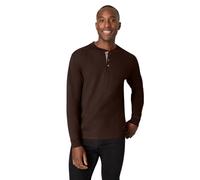 Hanes Herren T-Shirts Herren BeefyT Henley Shirts Herren Baumwolle Langarmshirts, Dunkle Trüffel, XL