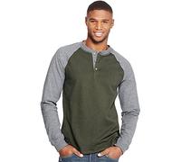 Hanes Herren T-Shirts, BeefyT Henley Shirts, Herren Baumwolle Langarmshirts, XX-Large