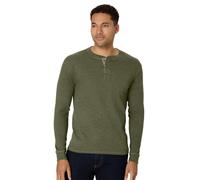 Hanes Herren T-Shirts, Beefyt Baumwolle Langarmhemden Henley-Hemd, Camouflage Green Heather, XX-Large