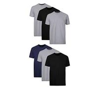 Hanes Herren Tagless ComfortSoft Crewneck T-Shirts, Unterhemd, 6er-Pack - Schwarz/Grau/Blau Sortiert, XX-Large