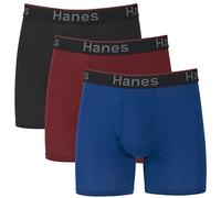Hanes Herren Comfort Flex Fit Total Support Pouch Boxershorts, 3er-Pack Retroshorts, Regular Leg-Blau/Rot/Schwarz-3er-Pack, M