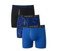 Hanes Herren X-Temp Total Support Pouch Boxershorts, Anti-Scheuern, feuchtigkeitsableitende Unterwäsche, Multipack Retroshorts, Normales Bein - meliert, XXL (3er Pack)