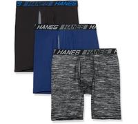 Hanes Herren Total Support Pouch Boxershorts, Anti-Scheuern, feuchtigkeitsableitende Unterwäsche mit Kühlung Retroshorts, Langes Bein-Sortiert, Large (3er Pack)