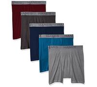 Hanes Herren Ultimate Boxershorts Ohne Etikett, 5er-Pack Retroshorts, Sortiert, 5 Stück, X-Large