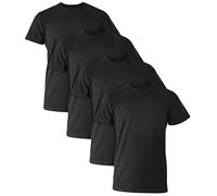 Hanes Herren Ultimate Comfort Fit Undershirt, Men’s Crewneck Stretch-Cotton T-Shirt, 4-Pack Unterhemd, Schwarz, 4 Stück, Mittel (4er Pack)