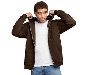 Hanes Herren Ultimate Full Zip Hoodie Kapuzenpullover Fleece Sweatshirt mit Reißverschluss Jacke, Dark Chocolate, XXX-Large