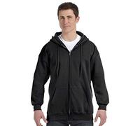 Hanes Herren Kapuzenpullover Ultimate Full Zip – Fleece mit Reißverschluss, Schwarz, Medium
