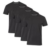 Hanes Herren Ultimate Men's Fresh Iq Slim Fit Crew Undershirt, 4-pack Unterhemd, Schwarz, 4 Stück, Mittel (4er Pack)