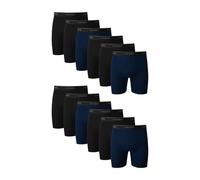Hanes Herren Underwear Pack, Cotton Boxer Briefs, Moisture-Wicking, Assorted Solids, 12-Pack Retroshorts, Schwarz, Blau, Grün, Grau, Rot, X-Large (12er