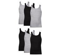 Hanes Herren-Unterhemden, feuchtigkeitsableitendes, geripptes, leichtes Baumwoll-Tanktop, 6er-Pack, Schwarz/Grau, sortiert, 6er-Pack, 3XL