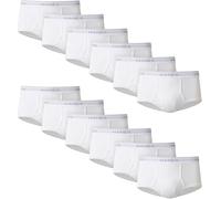Hanes Herren Unterwäsche Brief Pack Baumwolle Slips Feuchtigkeitsableitende Unterwäsche für Männer 12er Pack, Weiß, 12 Stück, Medium