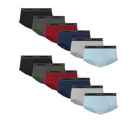 Hanes Herren Unterwäsche Brief Pack Gefärbte Baumwolle Slip Feuchtigkeitsableitende Unterwäsche für Männer Mid-Rise 12-Pack, Schwarz, Blau, Grün, Grau, Rot, Large