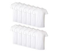 Hanes Herren Weiß T-Shirt Pack erhältlich Feuchtigkeitsableitende Hemden 100% Baumwolle Unterhemden für Herren, Multipack, 12 Stück in Weiß, Groß