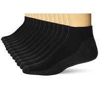 Hanes Herren X-Temp gepolsterte Low Cut, 12 Paar Socken, Schwarz, 37.5-46 EU