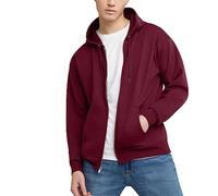 Hanes Hoodie für Herren, mit Reißverschluss, EcoSmart, Fleece, Kapuzen-Sweatshirt, Kastanienbraun, Medium