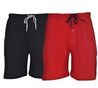 Hanes Jersey Lounge Drawstring Shorts with Logo Waistband (01005) -Biking Red -XL -2PK