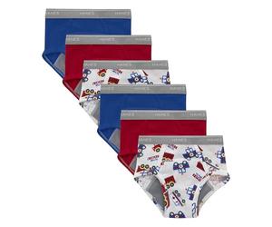 Hanes Jungen Trainer Briefs Toddlers, Light Leaks Potty Training Underwear for Toddler Boys Slip, Rot/Blau/Weiß mit Traktor-Aufdruck, 2-3 Jahre (6er Pack)