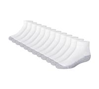 Hanes Jungensocken, doppelt robust, gepolstert, Knöchel und No Show, 12 Paar Packungen, Knöchel - Weiß/Grau Unterteil - 12er-Pack, Small