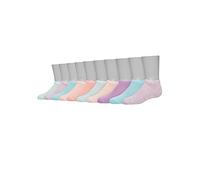Hanes M dchen Big Comfort Soft No-Show, Stretch-Kn chelsocken, sortiert, 10er-Pack, Rosa/Lavendel/Blaugr n, Large