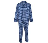 Hanes Men's 100% Cotton Flannel Plaid Pajama Top and Pant Set, Blue, XX-Large