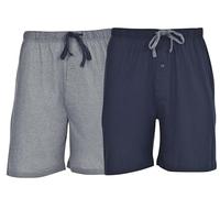 Hanes Men's 2-Pack Cotton Knit Short (Active Grey Heather/Bright Navy, Size 4X-Large)