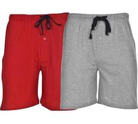 Hanes Men's 2-Pack Cotton Lounge Drawstring Knit Shorts with Waistband & Pockets, Red/Grey Heather, 5X-Large