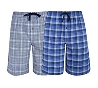 Hanes Herren Schlafanzug-Shorts "Big Men's" Woven Stretch – 2er-Pack Blau/Grau – Größe S