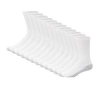 Hanes Men's Big-Tall Crew Socks, White, 10-13/Shoe Size 12-14 (Pack of 12)