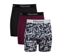 Hanes Men's Comfort Flex Fit Boxer Brief Pack, Supportive Pouch, 3-Pack, Black/Cranberry Concrete-3-Pack, X-Large