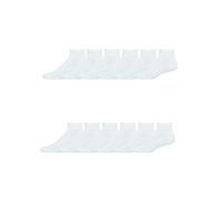Hanes Men's FreshIQ Ankle Socks, 12-Pack, White, Shoe Size: 6-12
