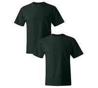 Hanes Men's Short Sleeve Beefy-T (Pack of 2), Deep Forest, XX-Large