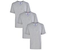 Hanes Herren T-Shirt V-Ausschnitt Langgröße – 3er Pack, Grau, XXL