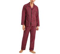 Hanes Men's Tall Size Sleeve Long Leg Woven Pajama Set, Red, 4X-Large