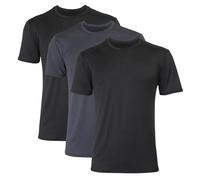 Hanes Moves Herren-T-Shirt, atmungsaktives Netzgewebe, X-Temp feuchtigkeitsableitendes T-Shirt, Weiß oder Schwarz/Grau, 3er-Pack, schwarz/grau, XL
