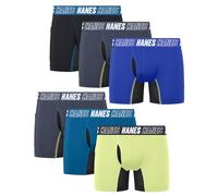 Hanes Moves Unterw sche, Anti-Scheuer-Boxershorts f r Jungen, 6er-Pack, Schwarz, Blau, Grau, Limettengr n, L