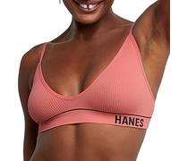 Hanes Originals Damen Bralette ohne Bügel ohne Bügel, Rosa Begonie, S